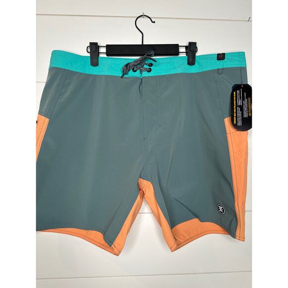 ROARK "The Boatman" Boardshorts SIZE 38 w/CORDURA Fabric, grey/coral/blue NWT! - Picture 1 of 4